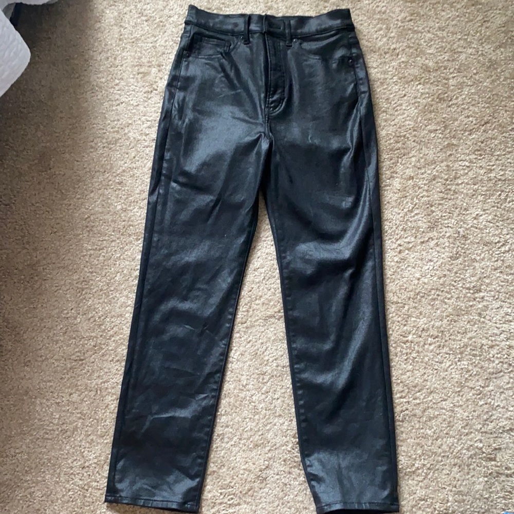 Express Super High Rise skinny leather jeans size 4
